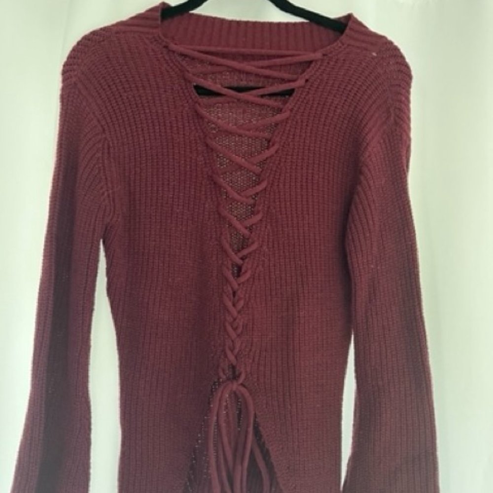 Small Burgundy Knit Sweater